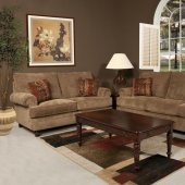 16160 Sphynx Sofa & Loveseat Set in Cafe Fabric by Chelsea