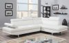 4013 Sectional Sofa in White Bonded Leather