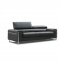 Vegas Black Leather Contemporary Loveseat by J&M