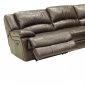 Mahogany Full Leather Contemporary Reclining 6PC Sectional Sofa