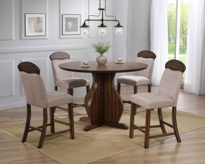 Maurice Counter Height Dining Set 5Pc 72470 Antique Oak by Acme