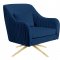 Paloma Accent Chair 585 in Navy Velvet Fabric by Meridian