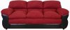 Burgundy Fabric and Vinyl Modern Loveseat & Sofa Set w/Options