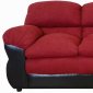 Burgundy Fabric and Vinyl Modern Loveseat & Sofa Set w/Options