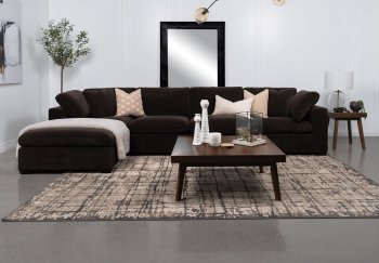 Lakeview Sectional Sofa 551464 Chocolate by Coaster w/Options [CRSS-551464 Lakeview]