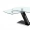 Clear Glass Extendable Top & Metal Base Modern Dining Table