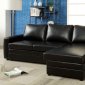 Salem CM6313 Sectional Sofa in Black Bonded Leather Match