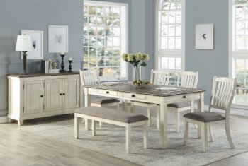 Granby 5Pc Dining Set 5627NW-72 in Antique White by Homelegance [HEDS-5627NW-72 Granby]