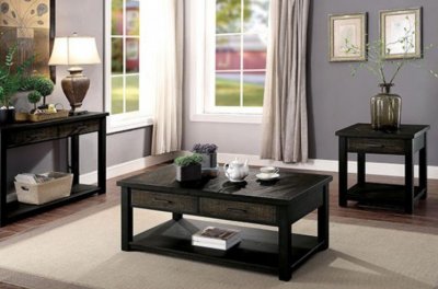 Rhymney 3Pc Coffee & End Table Set CM4123 in Dark Oak w/Options