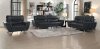 Jambul Sofa & Loveseat Set 9940BK in Black Vinyl by Homelegance