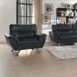 Jambul Sofa & Loveseat Set 9940BK in Black Vinyl by Homelegance