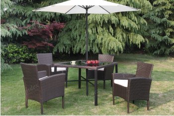 P50223 Outdoor Patio 6Pc Table Set in Brown by Poundex [PXOUT-P50223]