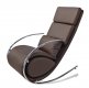 Chloe Rocker Chair & Ottoman in Brown Leatherette by Whiteline