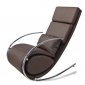 Chloe Rocker Chair & Ottoman in Brown Leatherette by Whiteline