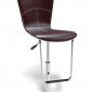 Brown Faux Leather Contemporary Bar Stool With High Back