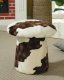 Cream&Brown Fabric Mushroom Shaped Modern Ottoman w/Swivel Seat