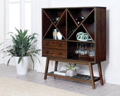 109486 Wine Cabinet in Desert Teak by Coaster