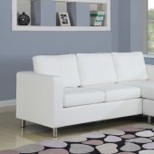 15068 Kemen Sectional in White Vinyl Sofa by Acme