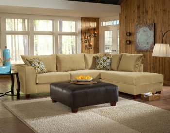 Bella Coffee Fabric Modern Sectional Sofa w/Optional Ottoman [CHFSS-CU-2250-BC]