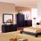 Dark Cappuccino Finish 5PC Modern Bedroom Set w/Beige Headrests