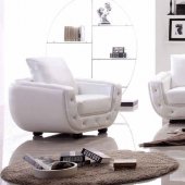 838 Sofa in White Leather by ESF w/Optional Loveseat & Chair