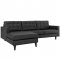 Empress EEI-1548 Sectional in Black Bonded Leather by Modway