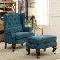 Willow Accent Chair CM-AC6271TL in Teal w/Optional Ottoman