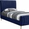 Zara Bed in Navy Velvet by Meridian w/Options