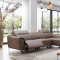 950 Power Reclining Sectional Sofa in Brown Leather by ESF