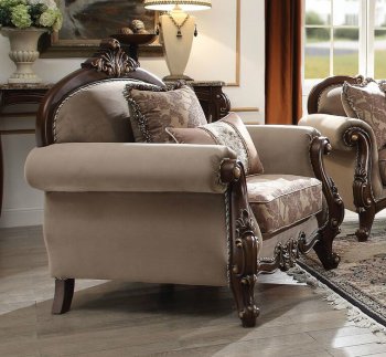 Mehadi Chair 50692 in Fabric & Walnut by Acme w/Options [AMAC-50692 Mehadi]