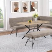 Edgecreen Dining Nook 3Pc Set 108481 by Coaster w/Taupe Benches