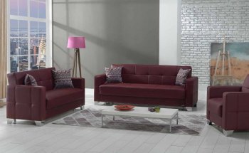 Viva Italia Sofa Bed in Burgundy Leatherette by Mobista [MTSB-Viva Italia Burgundy]