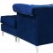 Damian Sectional Sofa 608 in Navy Velvet Fabric by Meridian