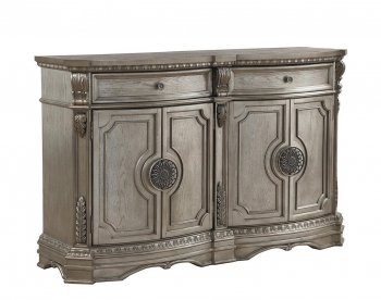 Northville Server 66926 in Antique Silver by Acme w/Wood Top [AMBU-66926 Northville]