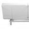 White Leatherette Modern Convertible Sofa Bed with Folding Arms