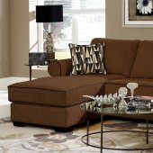 3500 Sectional Sofa in Chocolate Chenille w/Accent Pillows