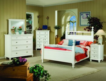 White or Black Casual Cottage Style 5Pc Bedroom Set [HEBS-889-Hanna]