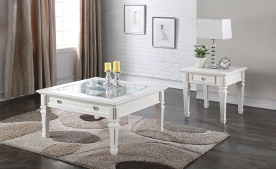 Adalyn 80530 3Pc Coffee Table Set in White by Acme