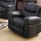 7270 Reclining Sofa in Black Bonded Leather w/Options