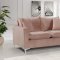 Naomi Sofa 633 in Pink Velvet Fabric by Meridian w/Options