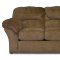 Brown Microfiber Transitional Living Room w/Sewn-on Arm Pillows