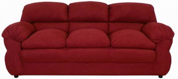 Burgundy Fabric Modern Loveseat & Sofa w/Options [PMS-6400-Burgundy]