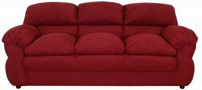 Burgundy Fabric Modern Loveseat & Sofa w/Options