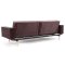 Splitback Sofa Bed in Gray w/Arms & Brass Legs by Innovation