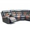 FD7801 Motion Sectional Sofa in Espresso & Brown Leather by FDF