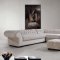 0669 Metropolitan Cream Fabric Sectional Sofa w/Ottoman