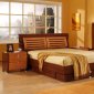 5 Piece Mahogany And Cherry Finish Modern Bedroom Set