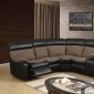 U1399 Motion Sectional Sofa in Brown Fabric & PU by Global