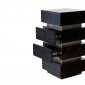 Dark Walnut 2 Drawer Pedestal w/Stainless Steel Accent