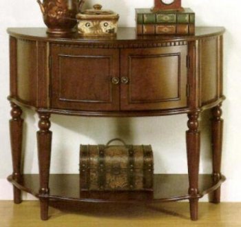 Brown Finish Elegant Accent Table w/Shelf [CRCT-530-950059]